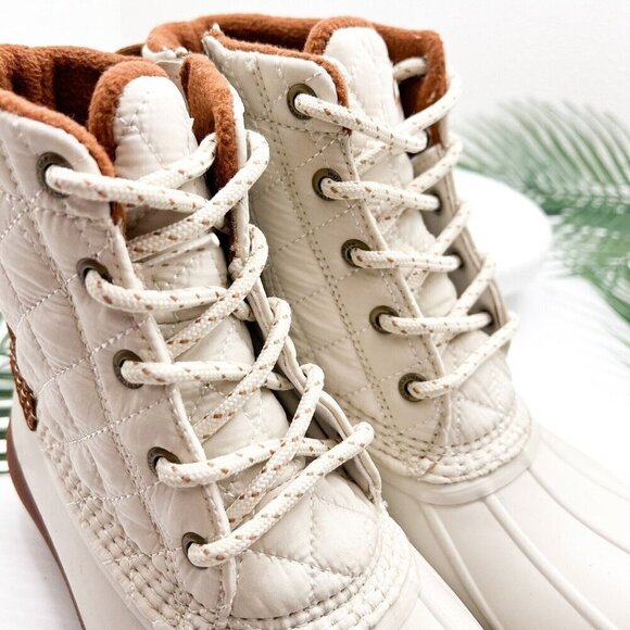 Wolverine Heritage White Torrent Quilted Round Toe Lace Up Duck Boots Size 9M - Picture 9 of 11